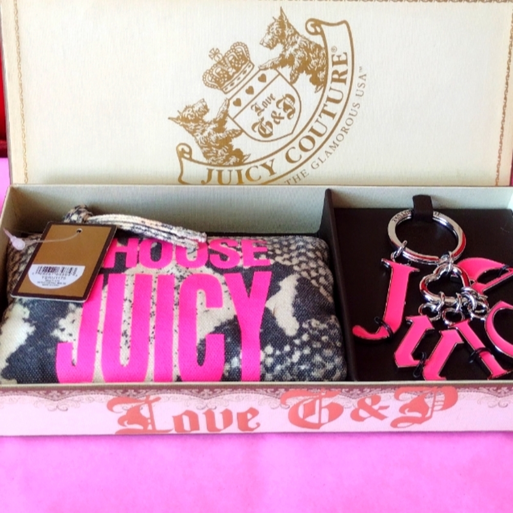 JC ๐ LOVE ๐ Born in the Glamorous USA Clutch & Huge Pink Enamel ๐๏ธ Ring NWT - Picture 1 of 9